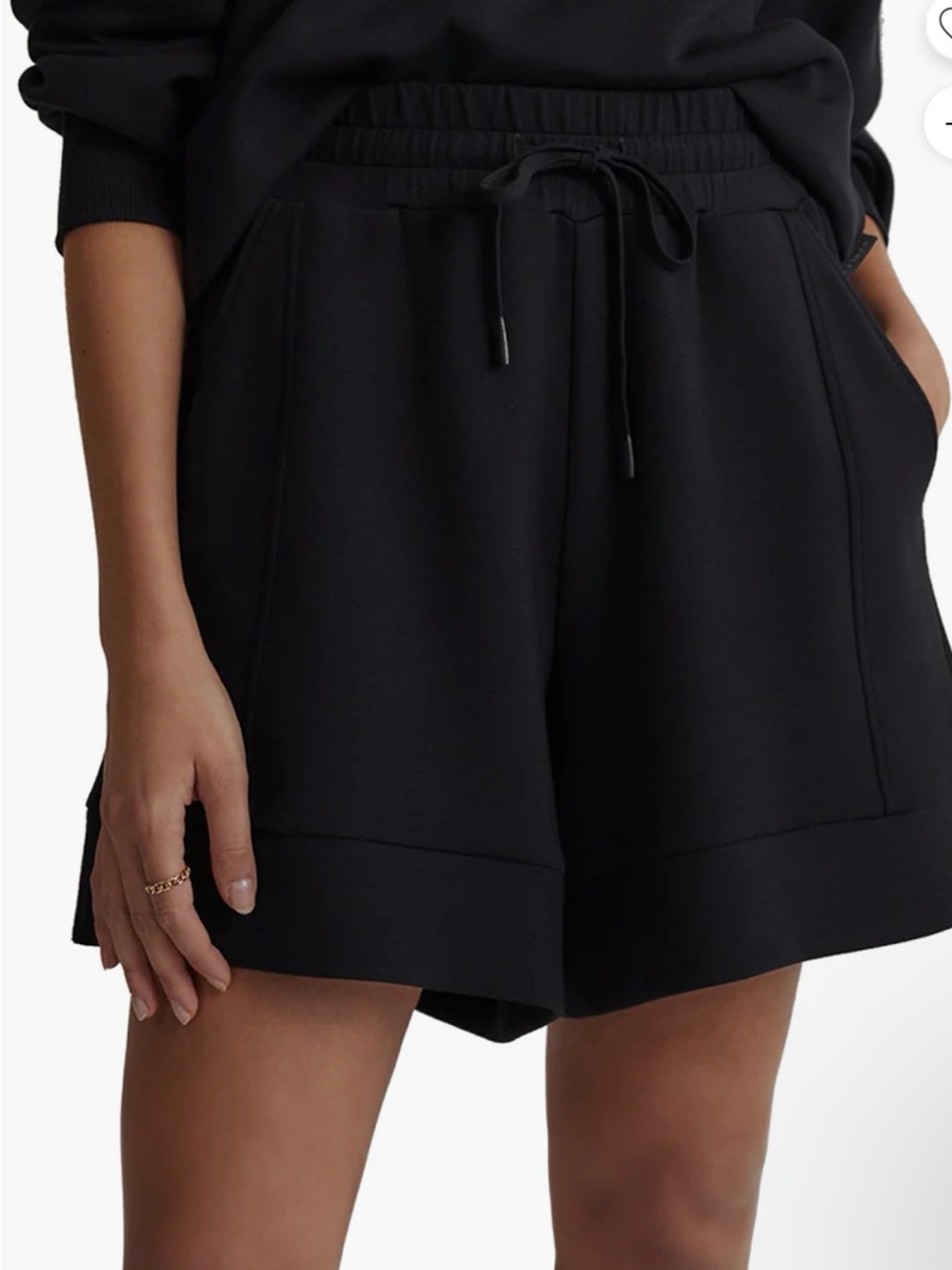 Varley Black Athletic Drawstring Shorts